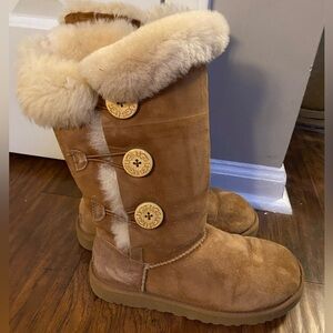 UGG Bailey Suede Button Triplet Boots